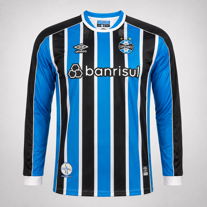 Queima de Estoque - Camisa Grêmio 2023 - Manga Longa - Tamanho G