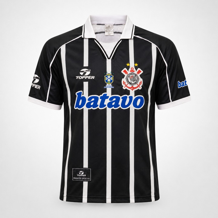 Queima de Estoque - Camisa Retrô Corinthians 1999 Preta - Tamanho M